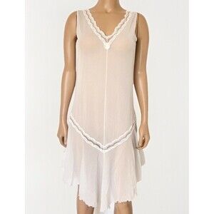 Galeries Lafayette Sheer Dress Vintage Women's Lace Pale Blue Medium Italy